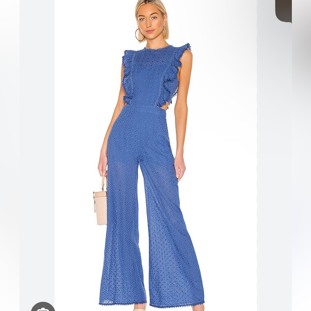 NWT TJD Revolve down by the water jumpsuit navy size medium